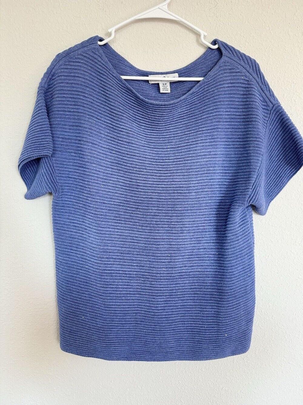 Tommy Bahama Ribbed Knit Top Coastal Chic Grandmillenial Resortwear Small